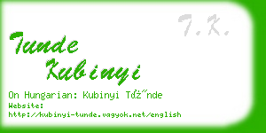 tunde kubinyi business card